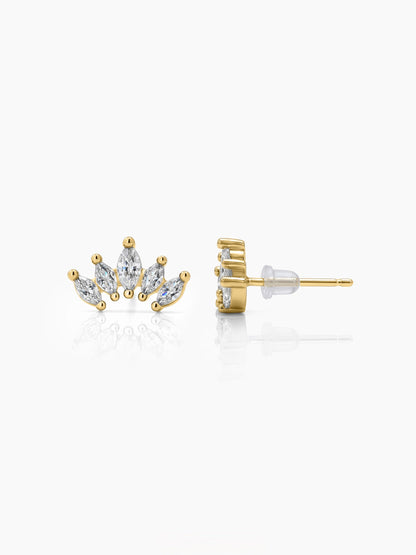 Lorina Mini Crown 18K Gold Plated Earrings Gold