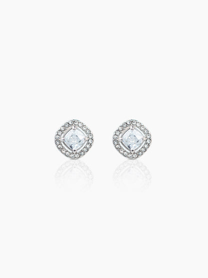 Lucent Cushion Silver Men's Stud Earrings