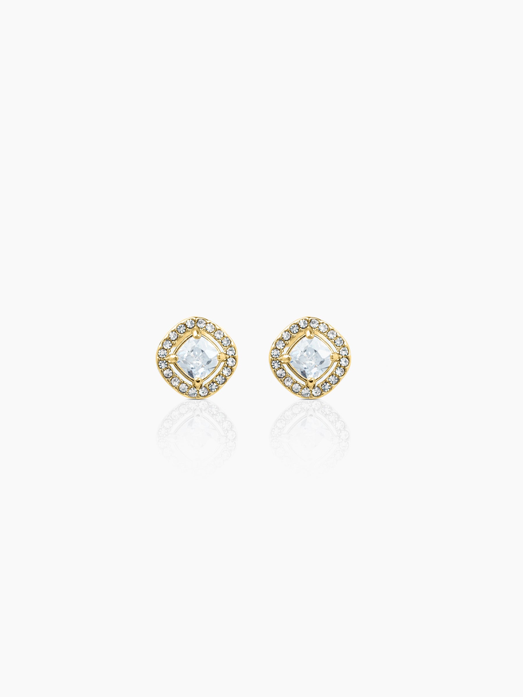 Lucent Cushion 18K Gold Plated Men's Stud Earrings