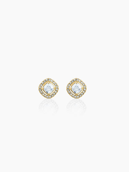 Lucent Cushion 18K Gold Plated Men's Stud Earrings