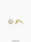 Lucent Cushion Men's Stud Earrings Gold