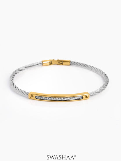 Lucian Wired Men's Bracelet 18K Gold - Silver