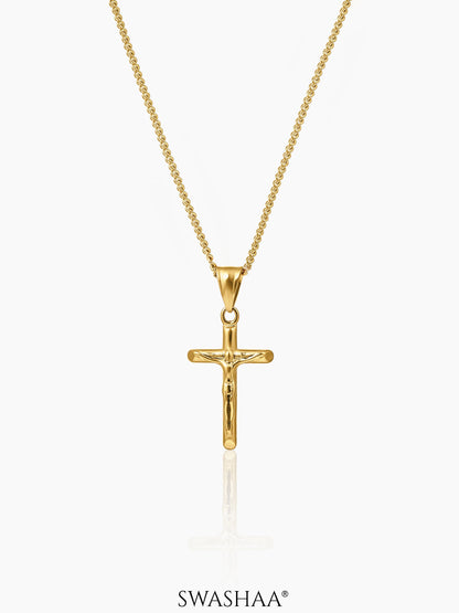 Lucien Crucifix Men's Chain Pendant 18K Gold Plated