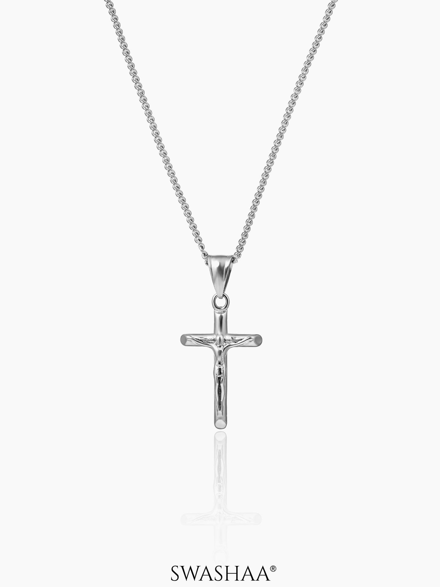 Lucien Crucifix Men's Chain Pendant Silver