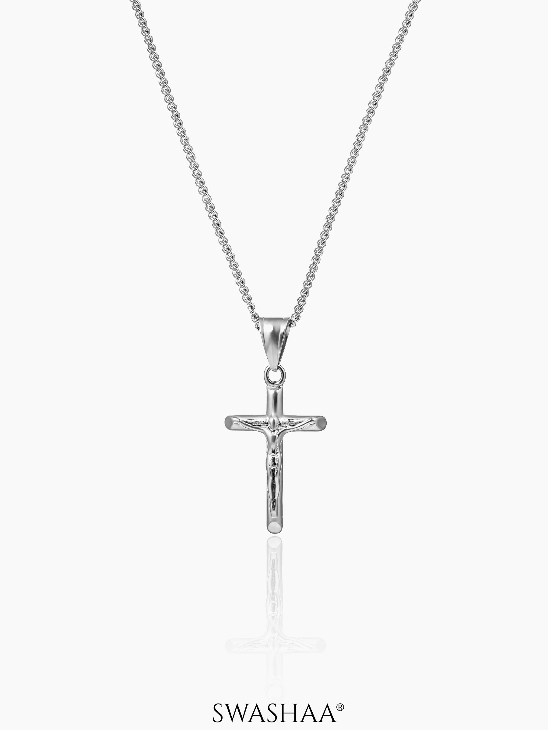 Lucien Crucifix Men's Chain Pendant Silver