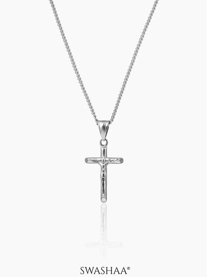 Lucien Crucifix Men's Chain Pendant Silver