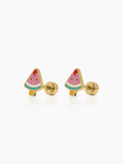 Luma Watermelon 18K Gold Plated Kid's Stud Earrings