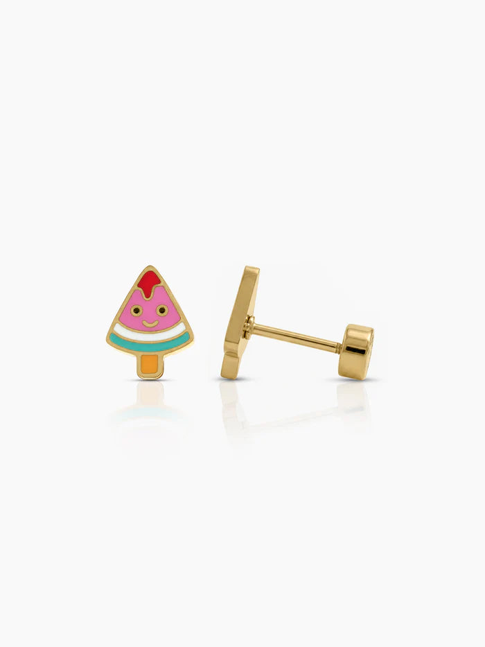 Luma Watermelon 18K Gold Plated Kid's Stud Earrings Gold
