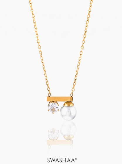 Luminous Pearl 18K Gold Plated Necklace Gold