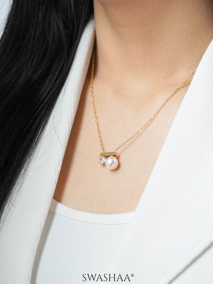 Luminous Pearl 18K Gold Plated Necklace