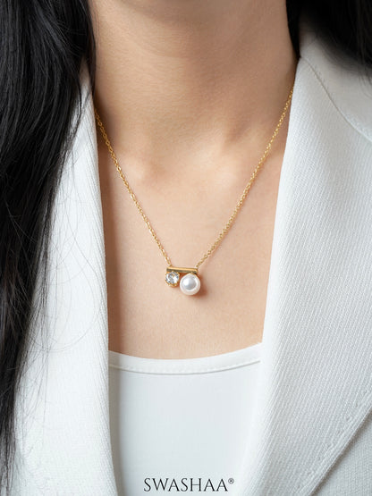 Luminous Pearl 18K Gold Plated Necklace