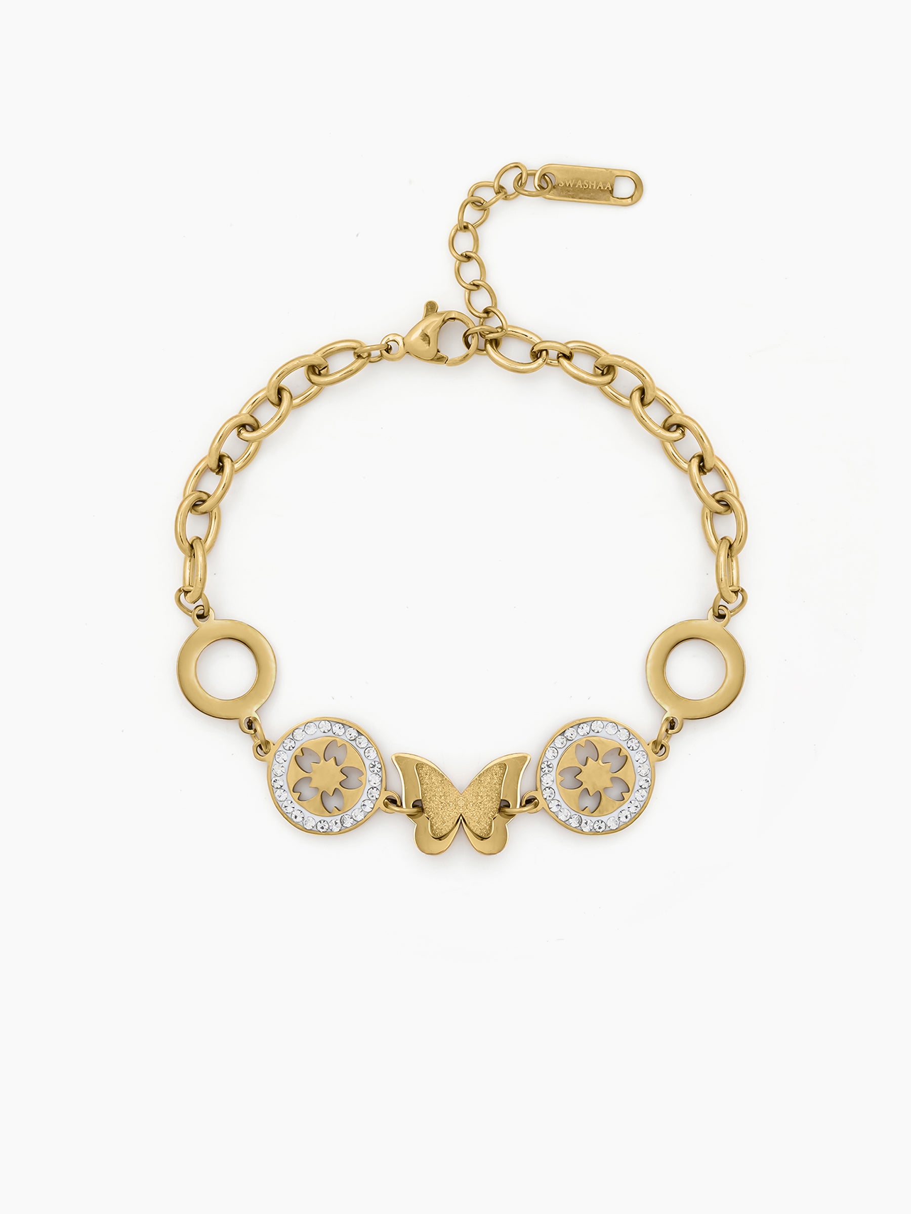 Lumira Butterfly 18K Gold Plated Charms Bracelet