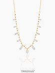 Lunara Marquise Drizzle Drop Charm 18K Gold Plated Choker Gold