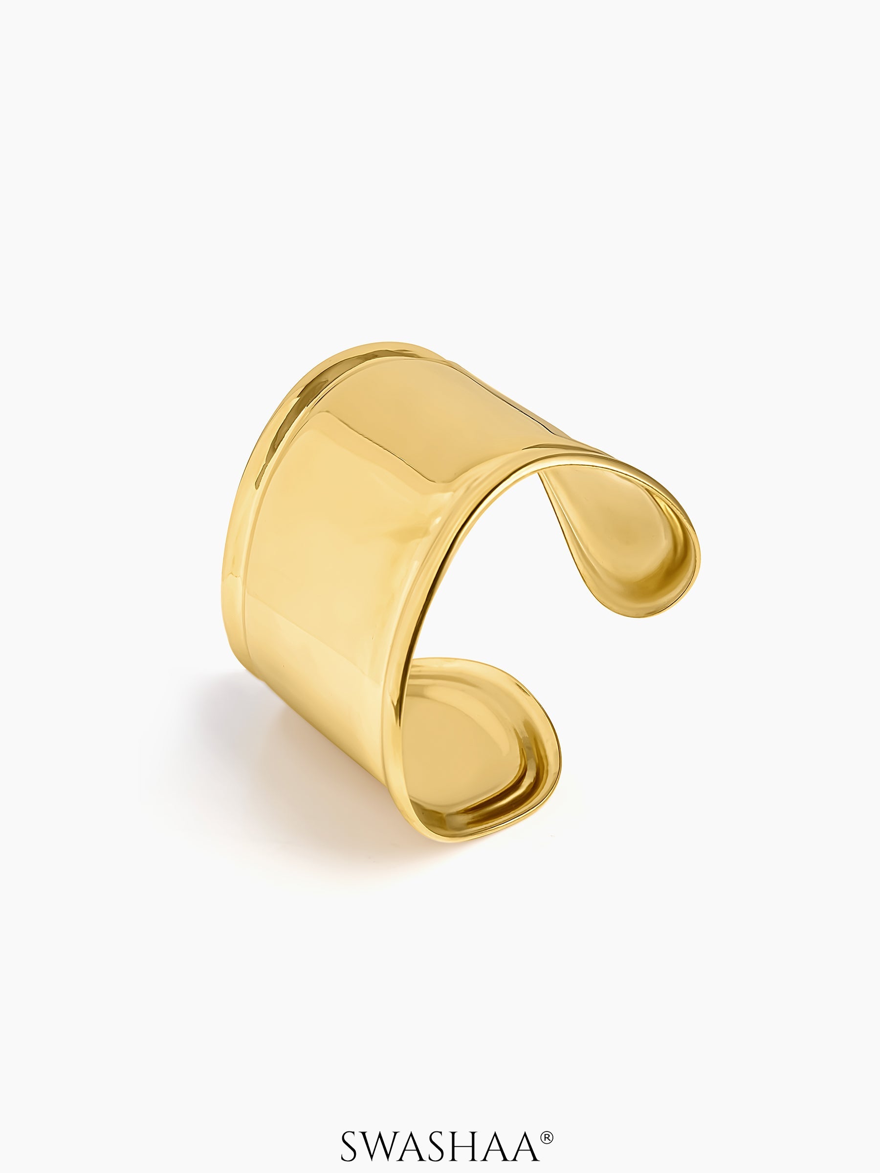 Lunava Bold Curve Cuff Bracelet 18K Gold Plated
