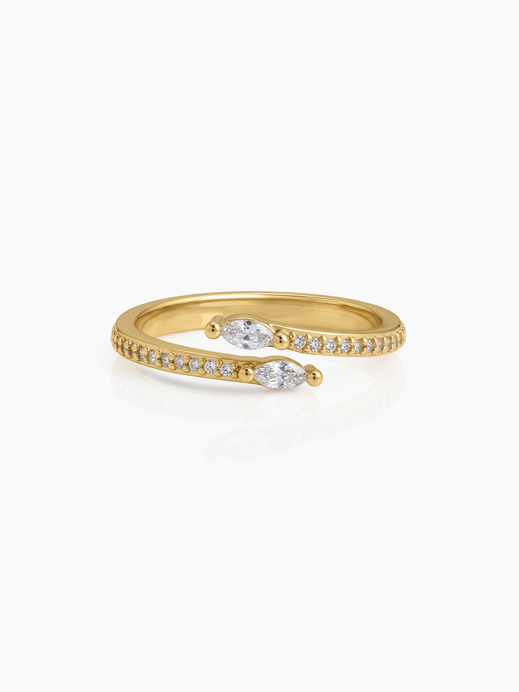 Lunessa Marquise Diamond 18K Gold Plated Women's Ring