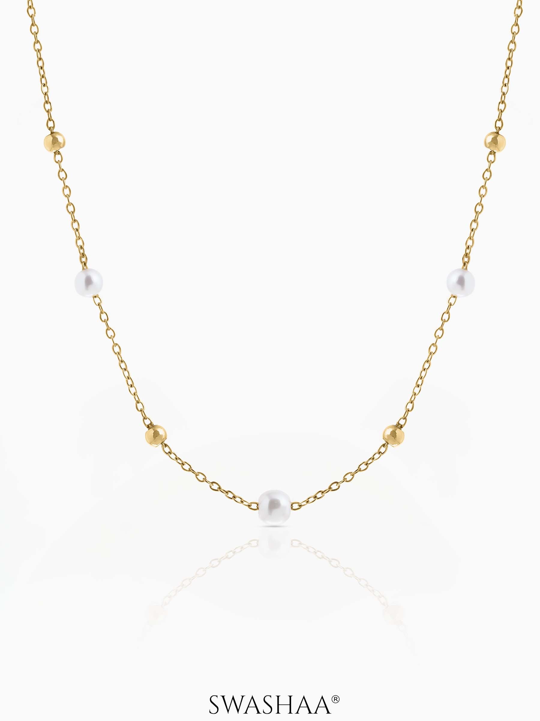 Luni Pearl 18K Gold Plated Kid’s Necklace Gold