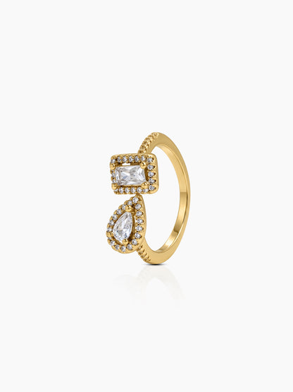 Lurella Solitaire 18K Gold Plated Women's Ring Gold