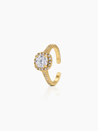 Lureza Solitaire Halo 18K Gold Plated Women's Ring Gold