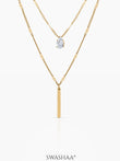 Lynna Bar Layered Necklace 18K Gold Plated
