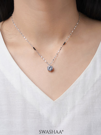 Madan Solitaire Silver Mangalsutra