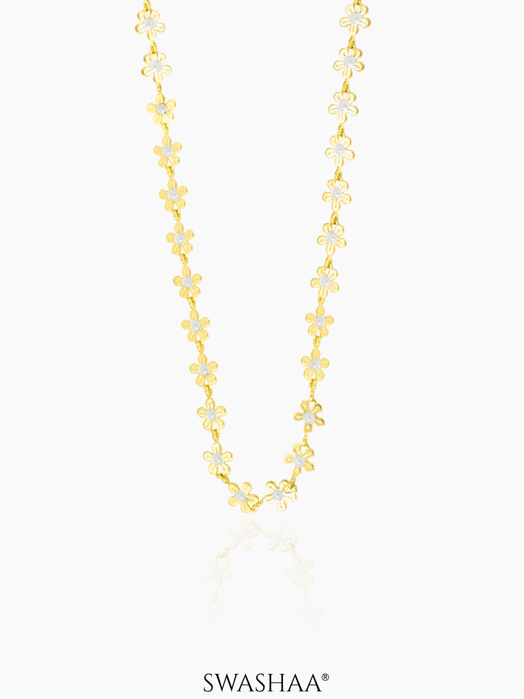 Madona 14K Gold Plated Necklace White - 14K Gold Plated