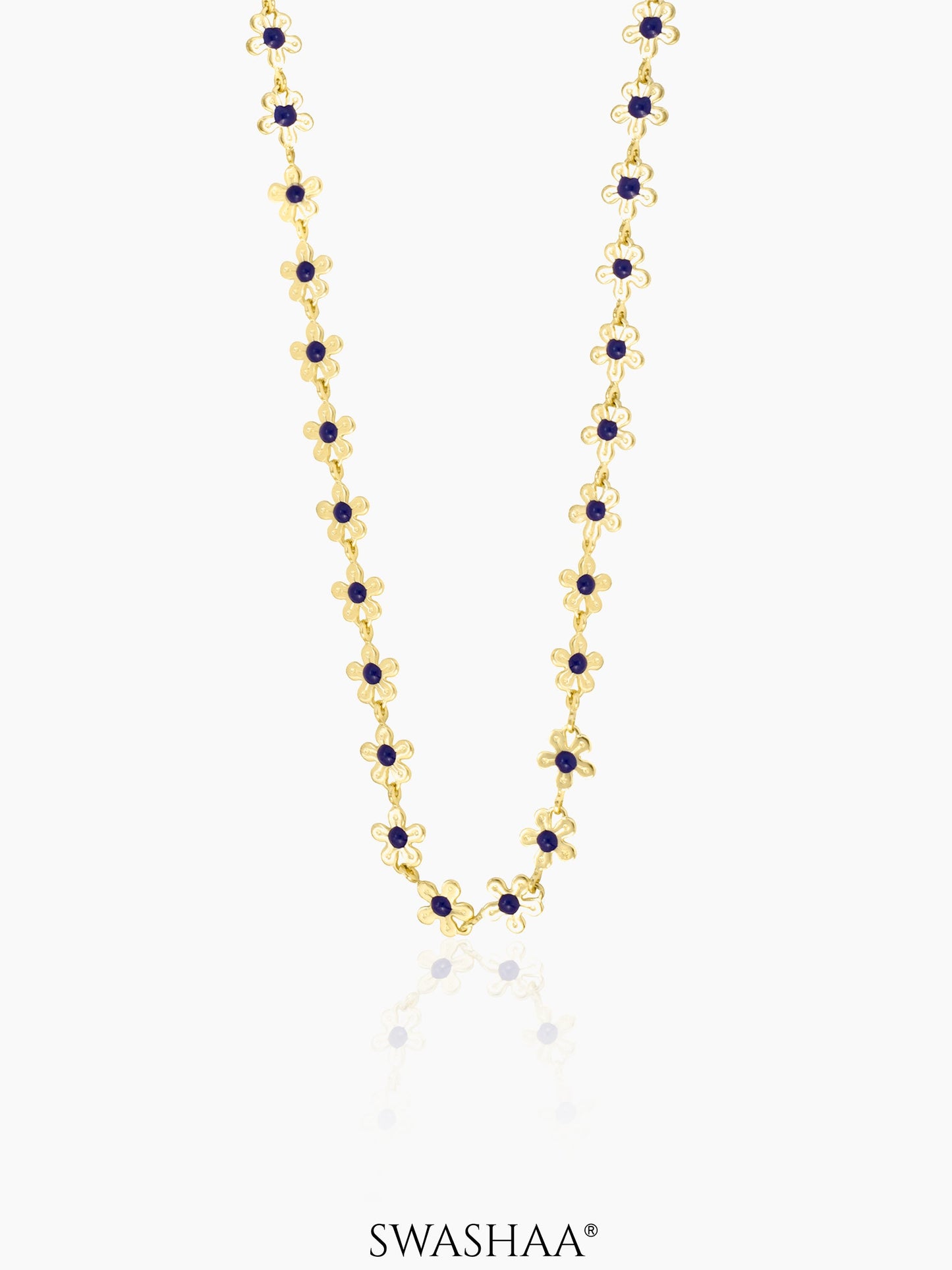 Madona 14K Gold Plated Necklace Blue - 14K Gold Plated