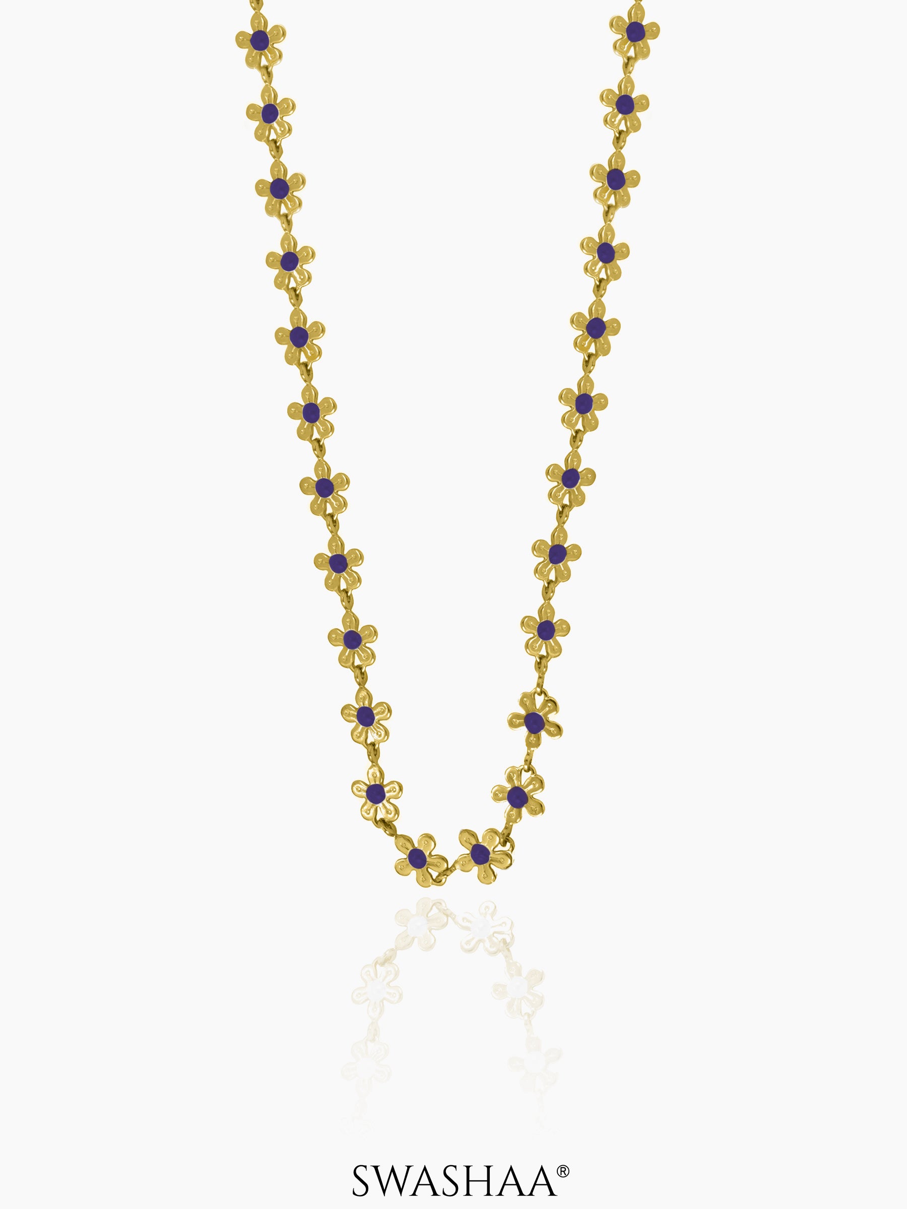 Madona 14K Gold Plated Necklace Blue - 14K Gold Plated