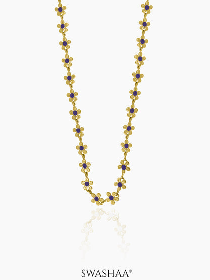 Madona 14K Gold Plated Necklace Blue - 14K Gold Plated