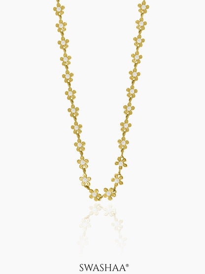 Madona 14K Gold Plated Necklace White - 14K Gold Plated