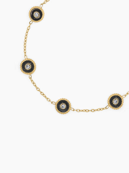 Maelis Black Charms 14K Gold Plated Bracelet