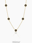 Maelis Black Charms Necklace 18K Gold Plated