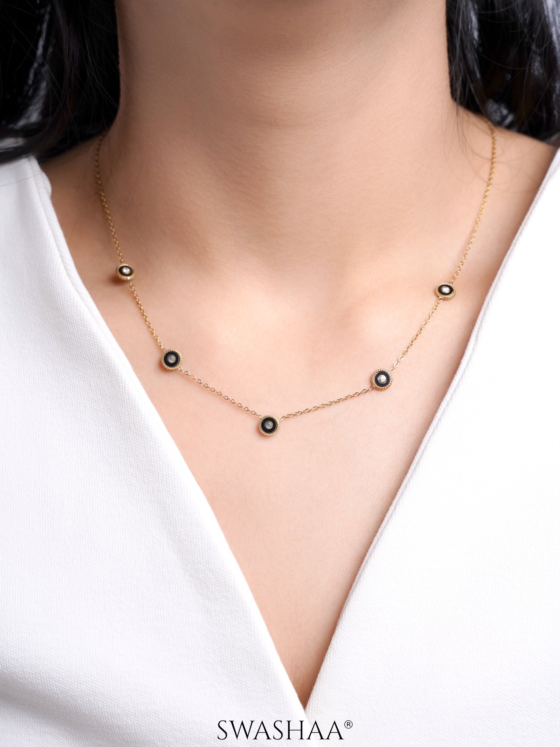 Maelis Black Charms Necklace
