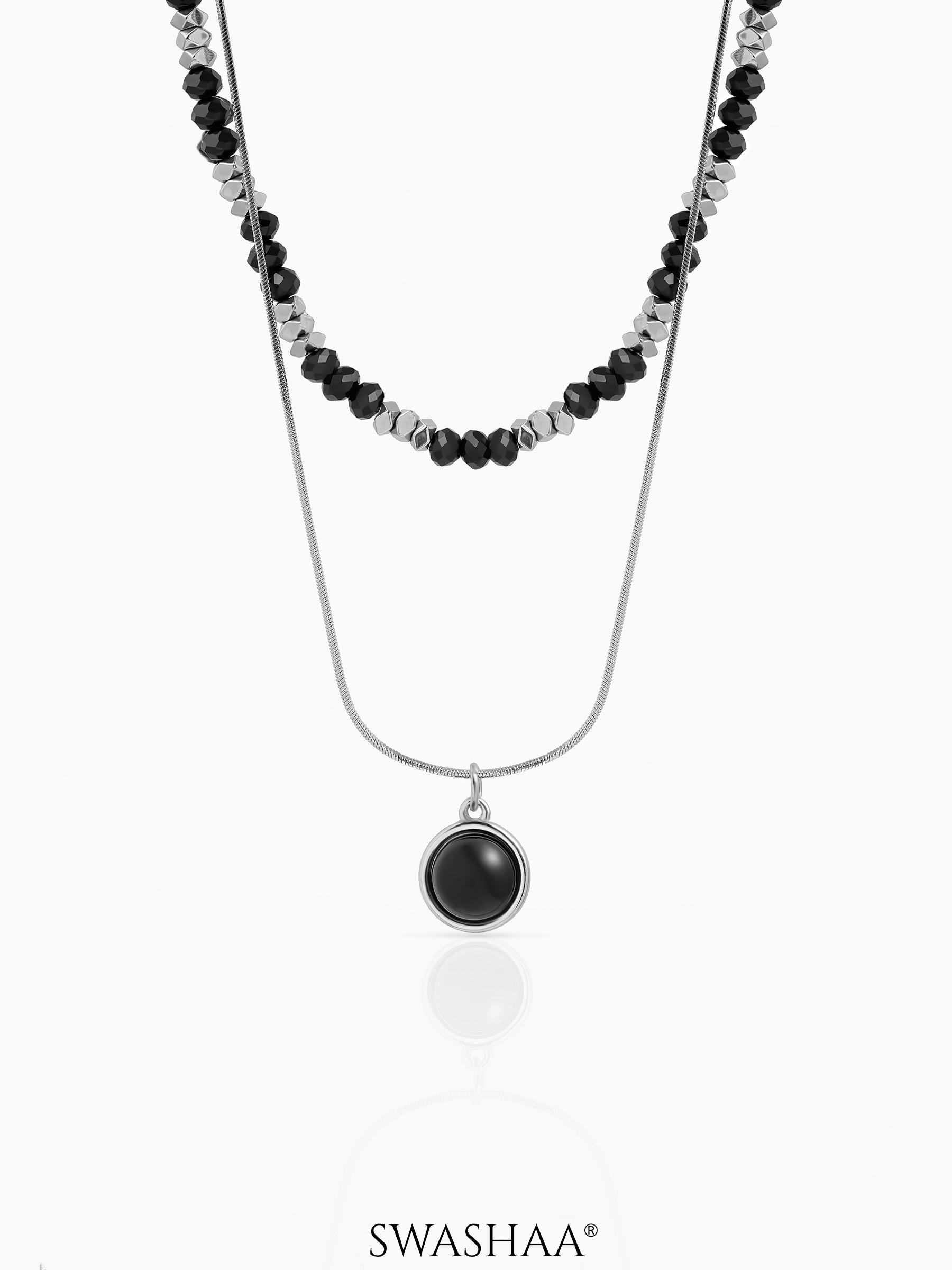 Maelor Layered Men's Chain Pendant Silver