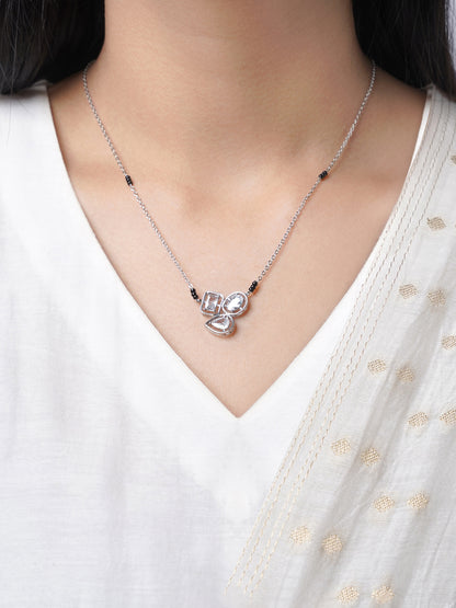 Malti Solitaire Silver Mangalsutra