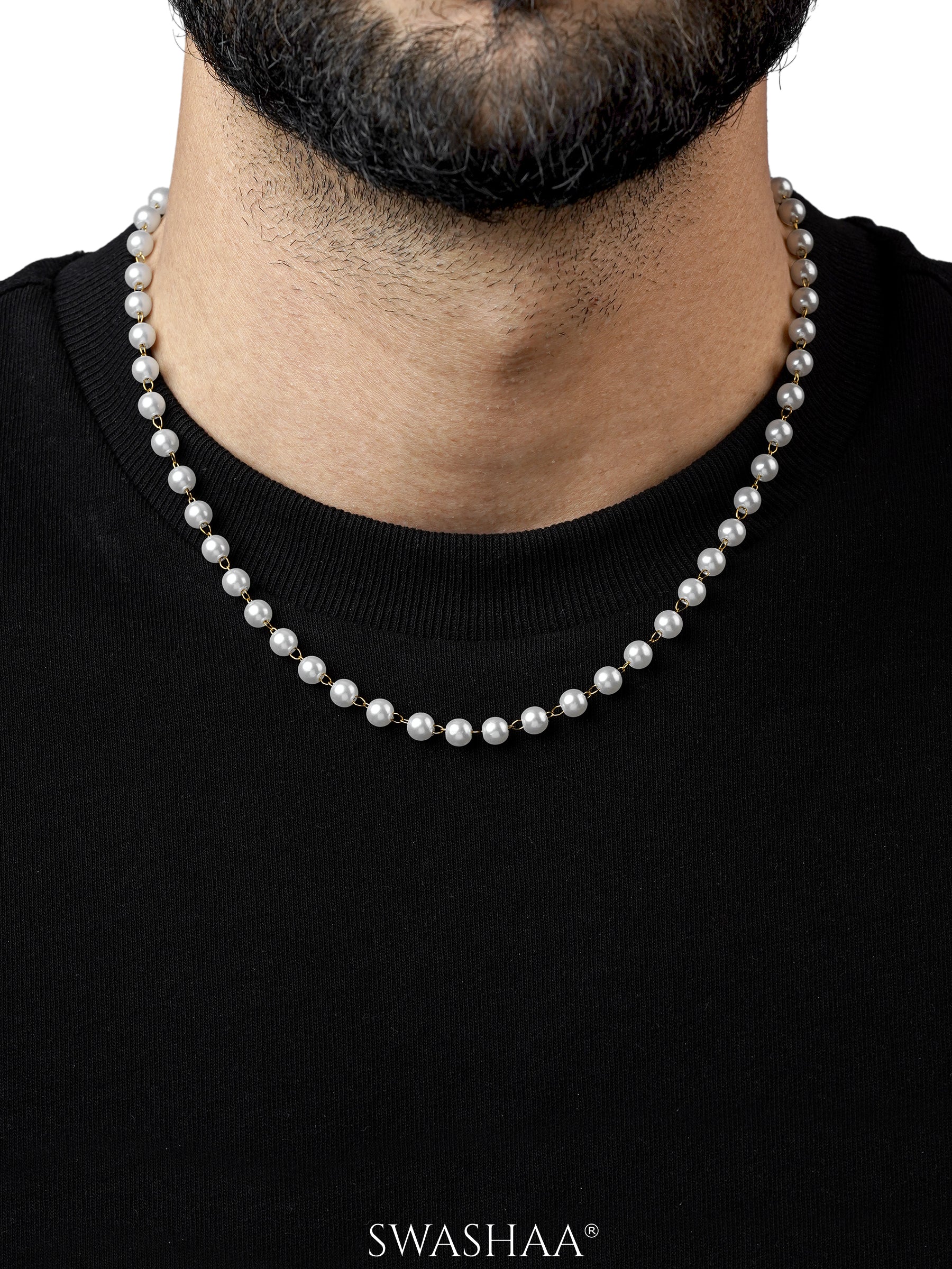 Manarch Pearls 18K Gold Plated Men's Necklace Chain