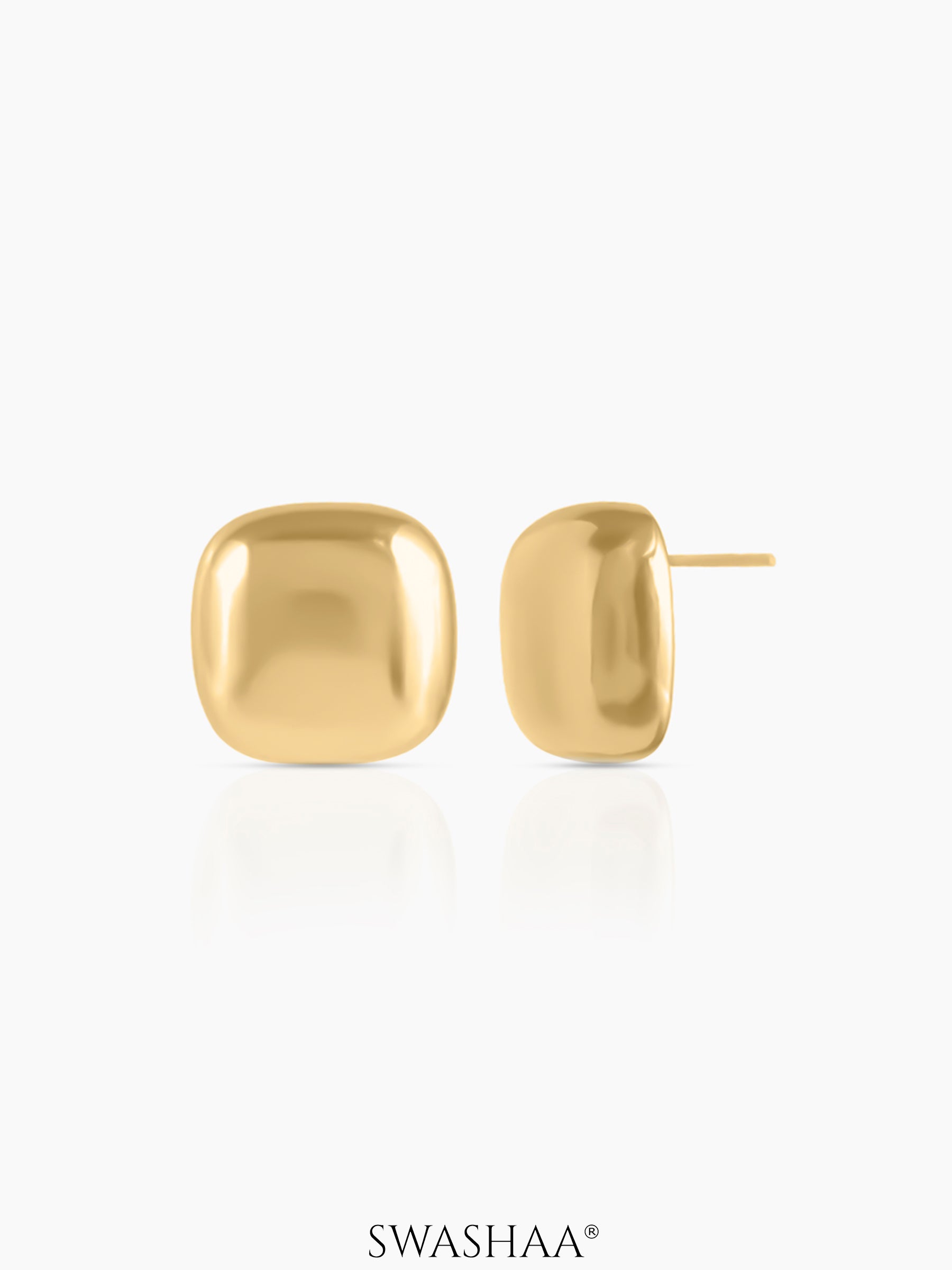 Maple 18K Gold Plated Stud Earrings Gold