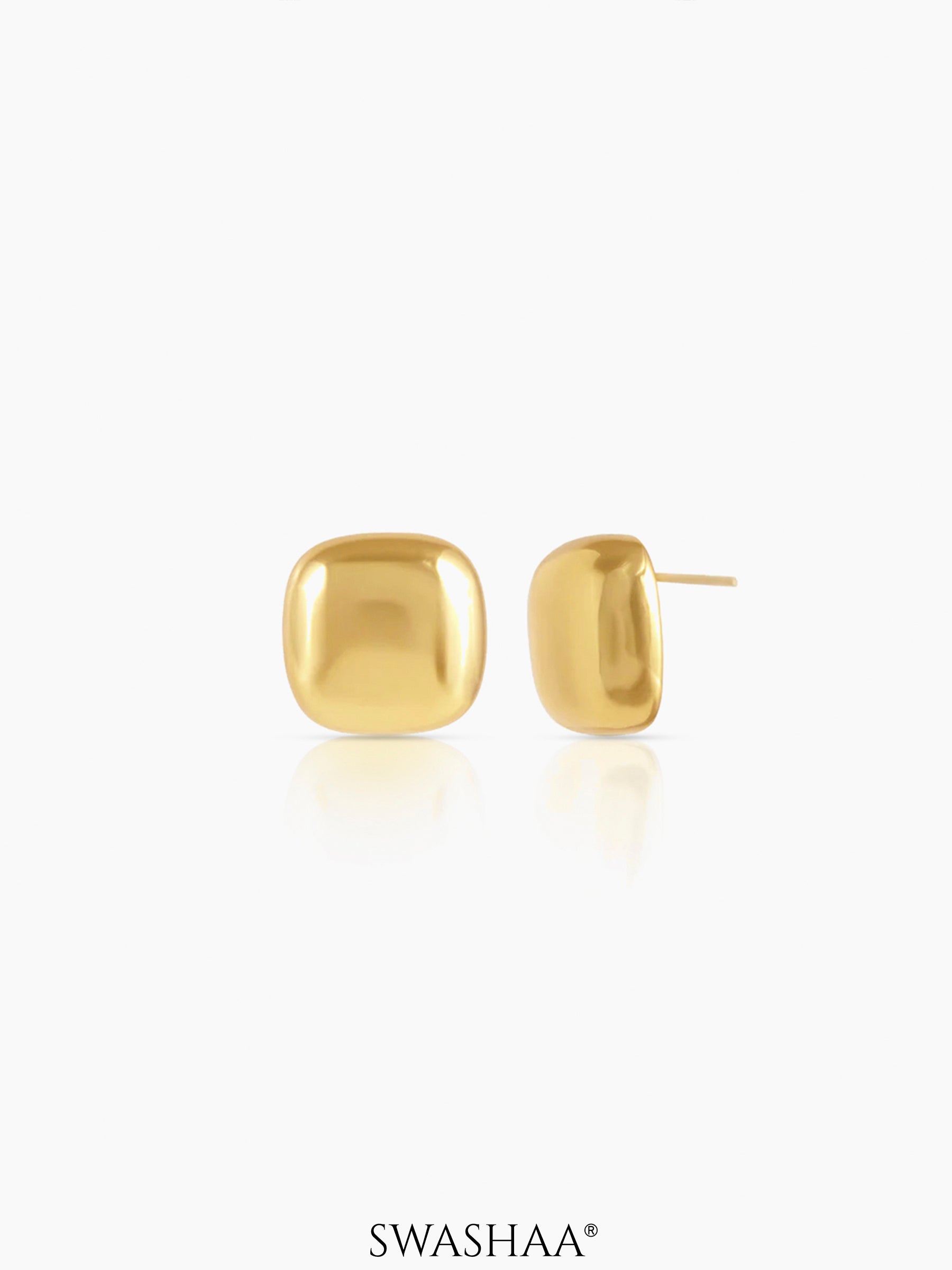Maple 18K Gold Plated Stud Earrings Gold