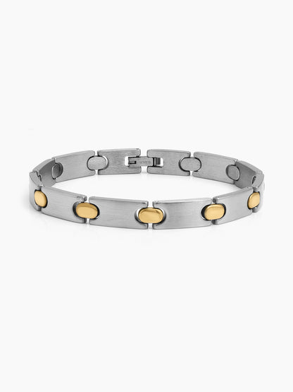 Marek Link Silver - 18K Gold Plated Men's Bracelet Silver - Gold