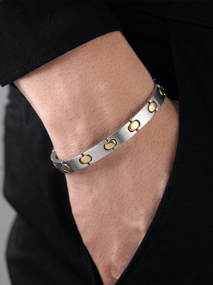 Marek Link Silver - 18K Gold Plated Men's Bracelet