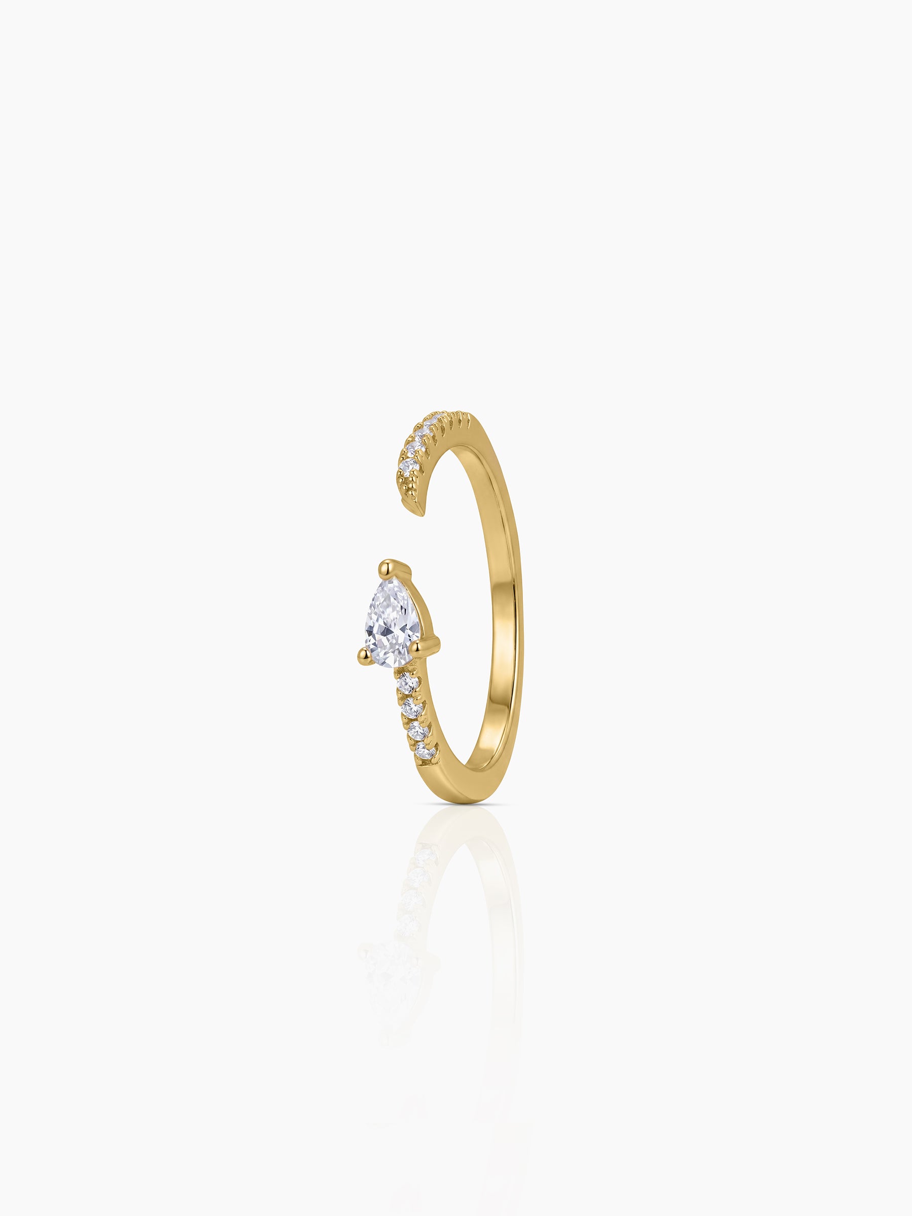 Marena Pear Diamond 18K Gold Plated Women's Ring Gold