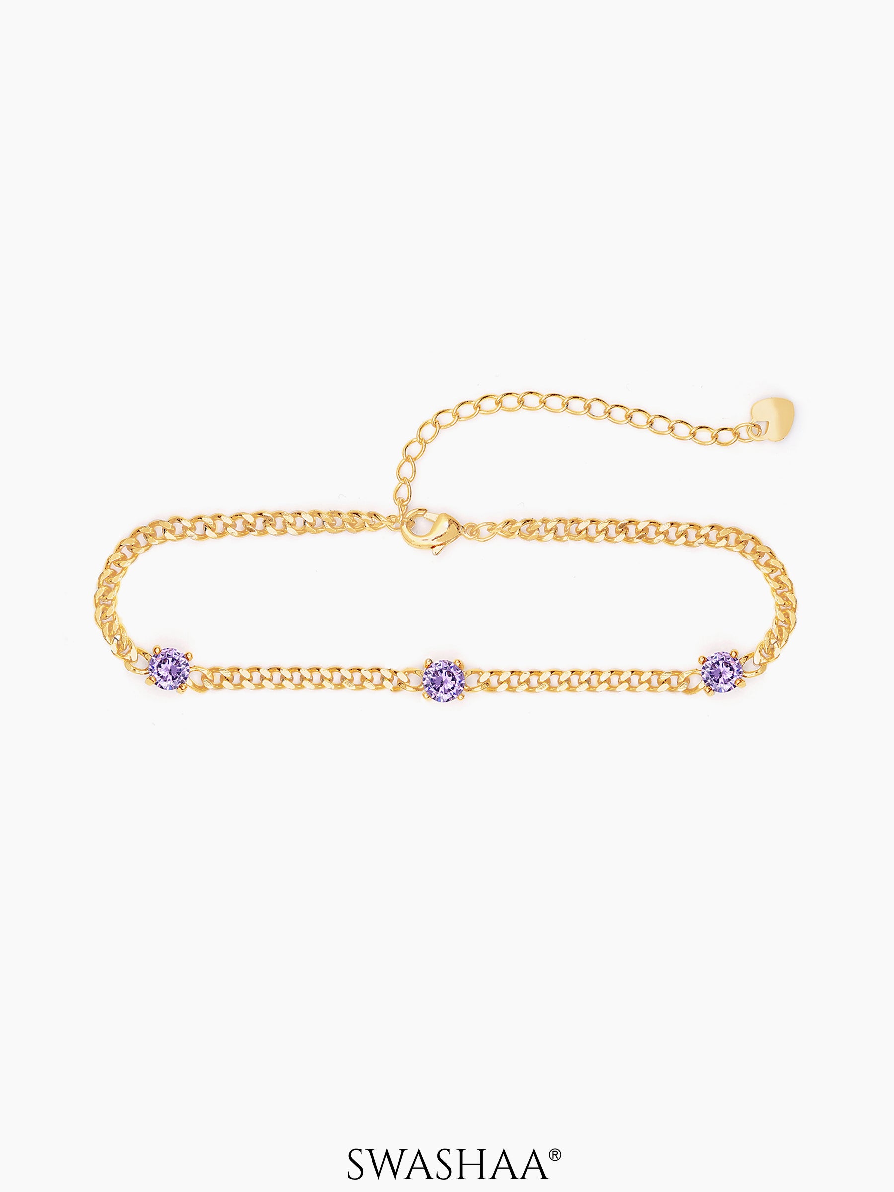 Margaret 18K Gold Plated Bracelet Purple Gold