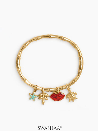 Mariel Ocean Charms band Bracelet 18K Gold Plated