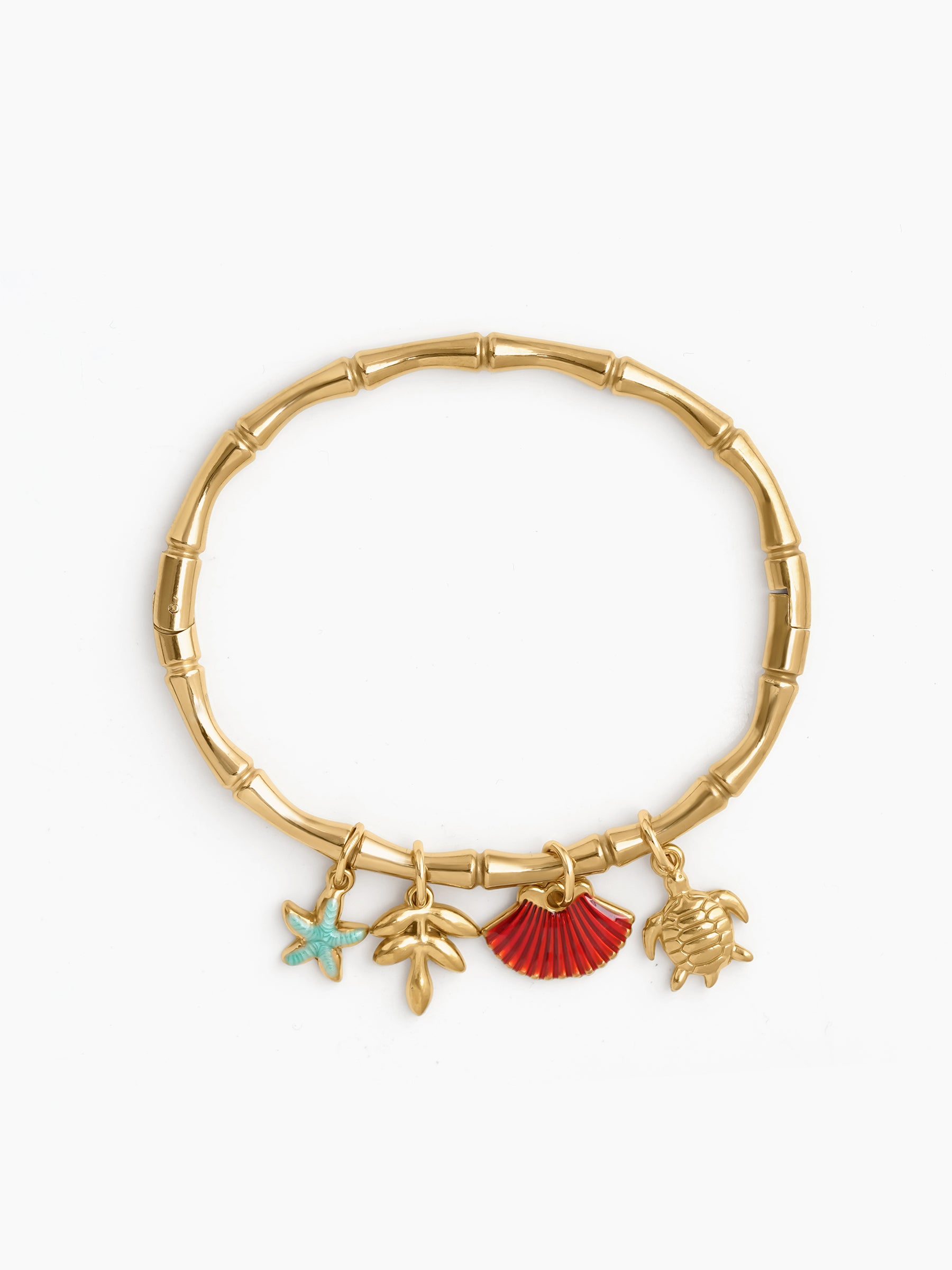 Mariel Ocean Charms 18K Gold Plated Band Bracelet