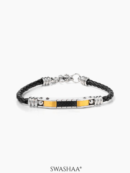 Mario Men's Leather Bracelet Black