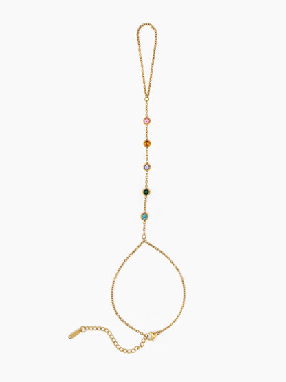 Marlo Multi Diamond 18K Gold Plated Ring Bracelet Gold
