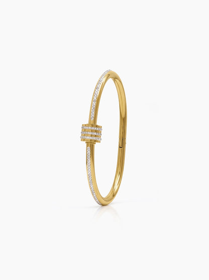 Marola Diamond 18K Gold Plated Wrist Band Bracelet Gold M