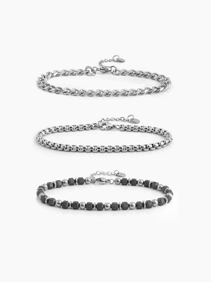 Marvex Classic Men's Bracelet Set Silver