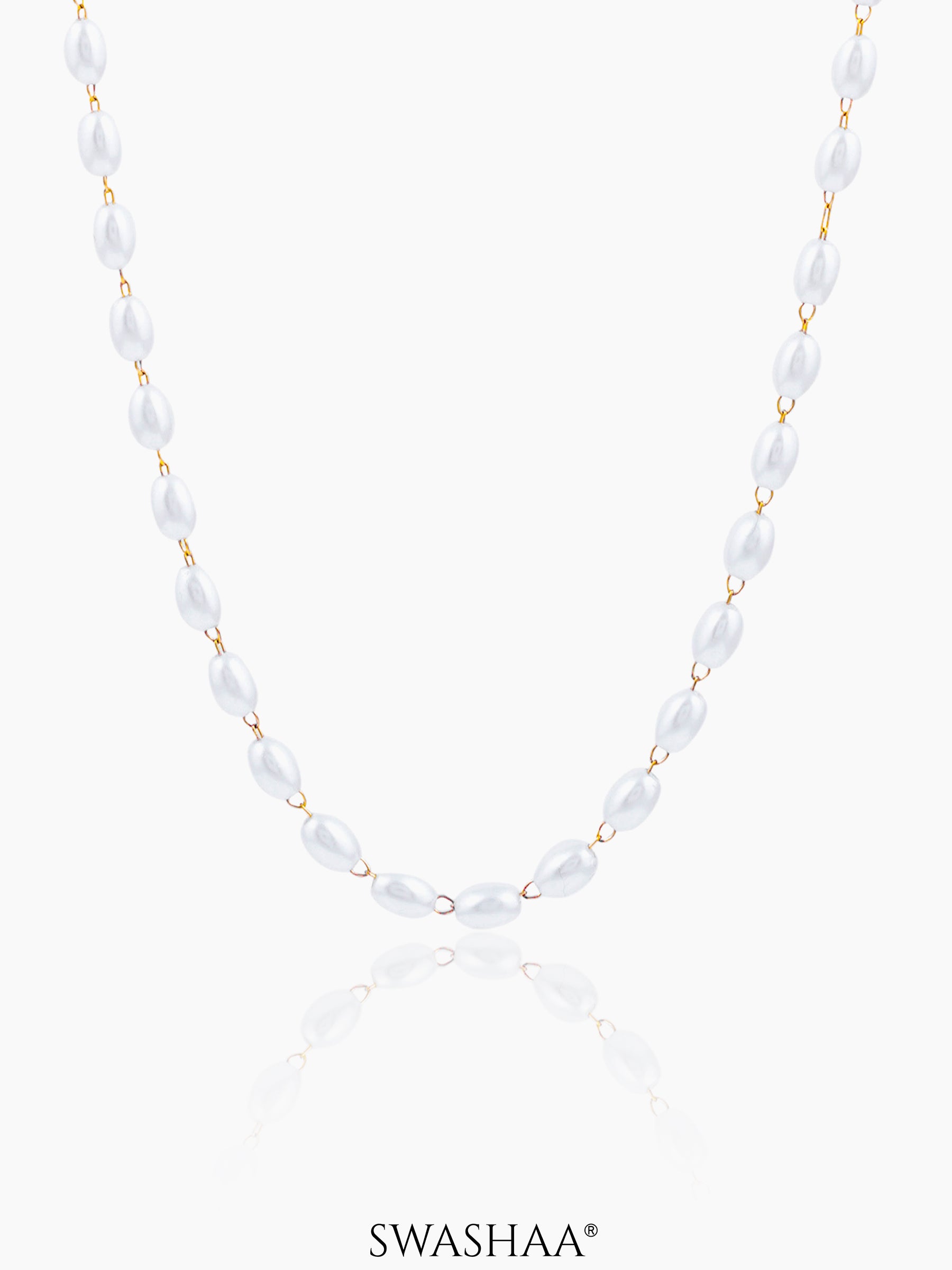 Meesha Pearl 18K Gold Plated Necklace Gold
