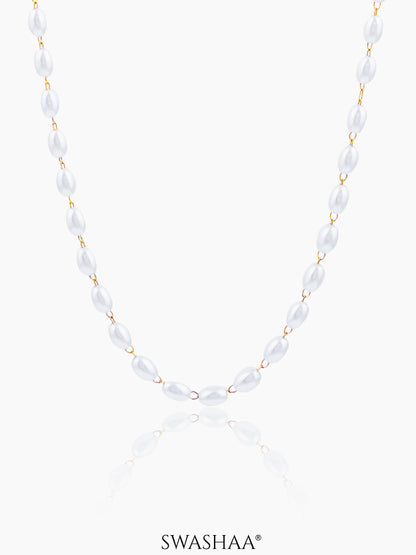 Meesha Pearl 18K Gold Plated Necklace Gold