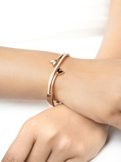 Meghan Butterfly Rosegold Plated Bracelet